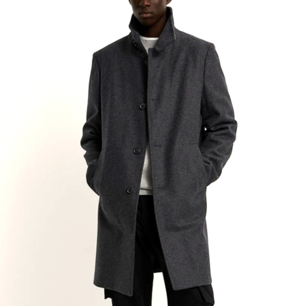 C Zara Shawl Collar Coat, Anthracite Grey